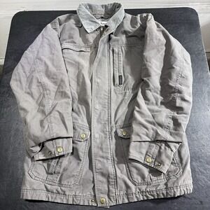 Columbia Men's Sz M Gray Barn Coat Field Chore Wool Lined Jacket Outdoor Pockets